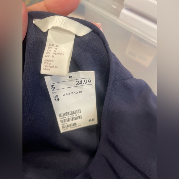 Navy Blue Relaxed Fit Shift Dress - Size 14 (K1) NWT - Picture 2 of 3